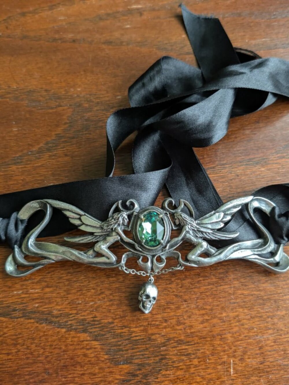 Alchemy Gothic Westenra Choker P593 Green Crystal Vampire Goth Rare